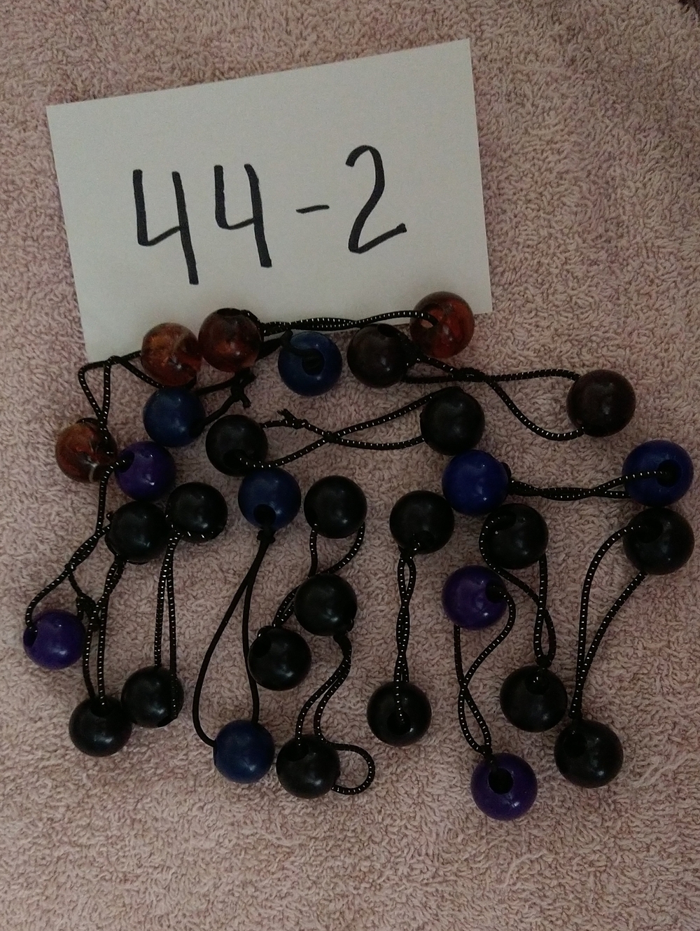 Multi-Color Beaded Necklace String - Black, Blue, Purple, Brown